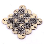 Load image into Gallery viewer, Button - Black & Grey Teardrop pattern