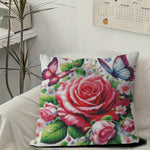 Load image into Gallery viewer, Stamped Cross Stitch Cushion Kit - Roses & Butterflies