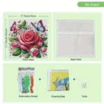 Load image into Gallery viewer, Stamped Cross Stitch Cushion Kit - Roses & Butterflies