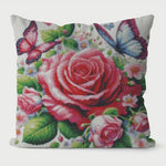Load image into Gallery viewer, Stamped Cross Stitch Cushion Kit - Roses & Butterflies