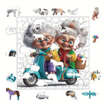 Load image into Gallery viewer, Wooden Puzzle - Scooter Shenanigans