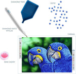 Load image into Gallery viewer, Diamond Dotz® Blue Hyacinth Macaws Diamond Painting Kit – 37cm x 52cm