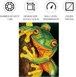 将图片加载到图库查看器,Diamond Dotz® Green Tree Frog Diamond Painting Kit – 27cm x 37cm