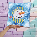 Load image into Gallery viewer, Diamond Dotz Cushion Kit® Snowman Cap – 18cm x 18cm