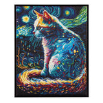 Load image into Gallery viewer, Diamond Dotz® Starry Night Cat Diamond Painting Kit – 50.5cm x 40.5cm