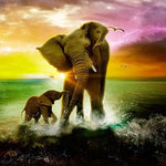 Load image into Gallery viewer, Paint by Number - Playful Elephants
