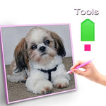 Load image into Gallery viewer, Shih Tzu Diamond Art 30cm x 30cm