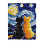 将图片加载到图库查看器,Latch Hook Rug Kit - Starry Night Cats