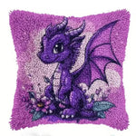 Load image into Gallery viewer, Latch Hook Cushion Kit - Purple Dragon