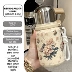 Load image into Gallery viewer, Floral Rose & Peony Insulated Tumbler – Leak‑Proof Travel Cup