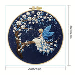 将图片加载到图库查看器,Stamped Embroidery - White Blossom Tree Fairy