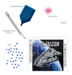 将图片加载到图库查看器,Diamond Dotz® Star Wars™ Millennium Falcon Diamond Painting Kit – 51.5cm x 51.5cm