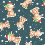 将图片加载到图库查看器,Highlands & Robins -Highland Cow Cotton Fabric