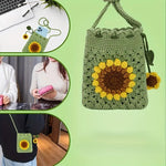 Load image into Gallery viewer, Crochet Kit - Sunflower Bag - Green