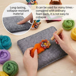 Load image into Gallery viewer, Needle Felting Pad Kit – Foam Mat with 2 Wooden Needles for DIY Wool Craft
