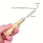 Load image into Gallery viewer, Wooden Handle Hook, Hole & Fine Point Awls with Nylon Thread for Shoe Repair & Upholstery Craft