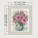 将图片加载到图库查看器,Stamped Cross Stitch Kit - Roses with Love 14CT