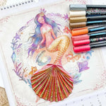 Load image into Gallery viewer, Brush Tip Acrylic Paint Pens - Metallics (12)