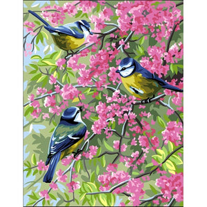 Anchor Royal Paris Canvas: Tapestry – Blue Chickadees and Flowers