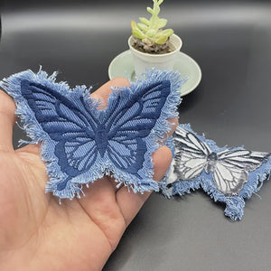 Denim Butterfly Patch 1pc