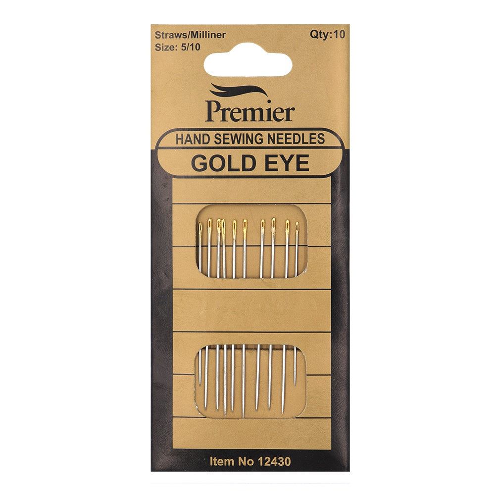 Gold Eye Hand Needles - Milliner/Straw