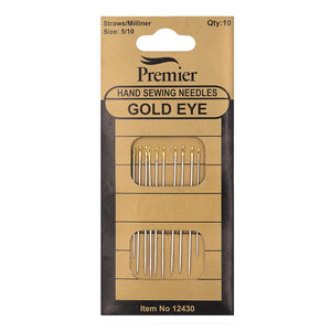 Gold Eye Hand Needles - Milliner/Straw