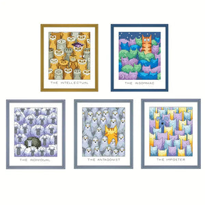 Stamped Cross Stitch Kit - Cartoon Animals  14CT