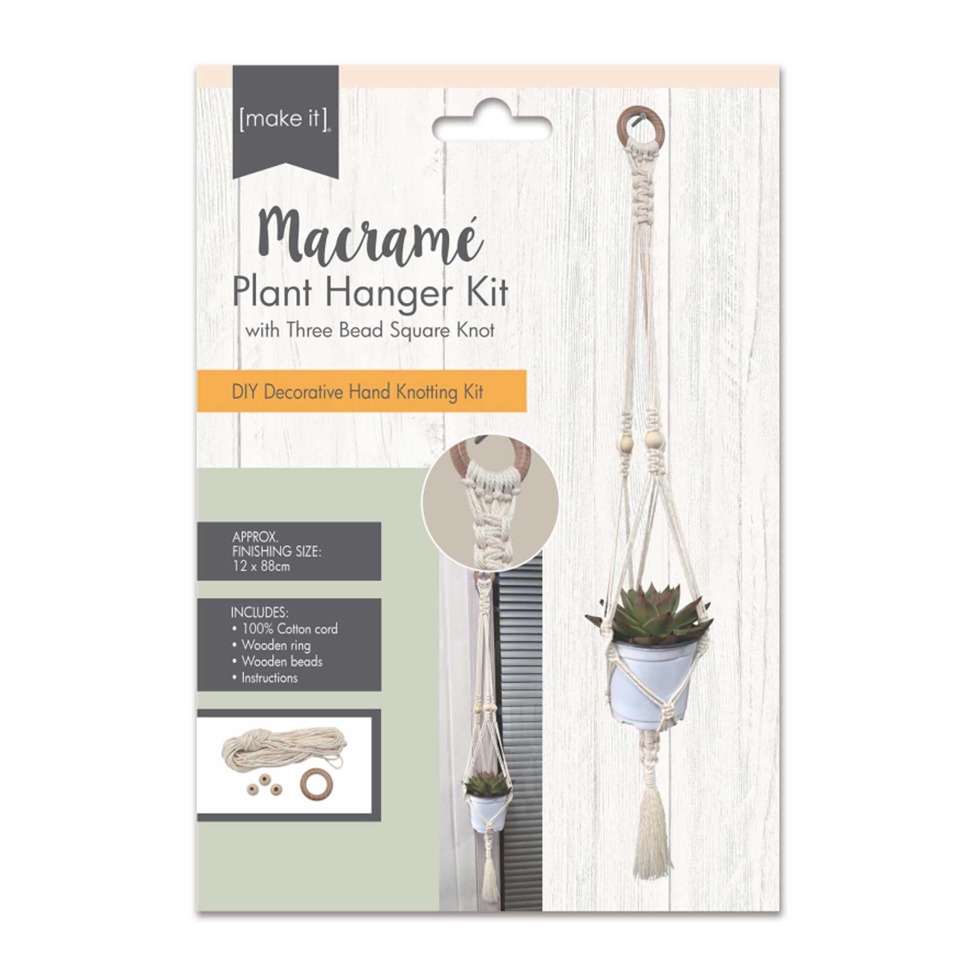 Macrame Three Bead Plant Hanger Kit
