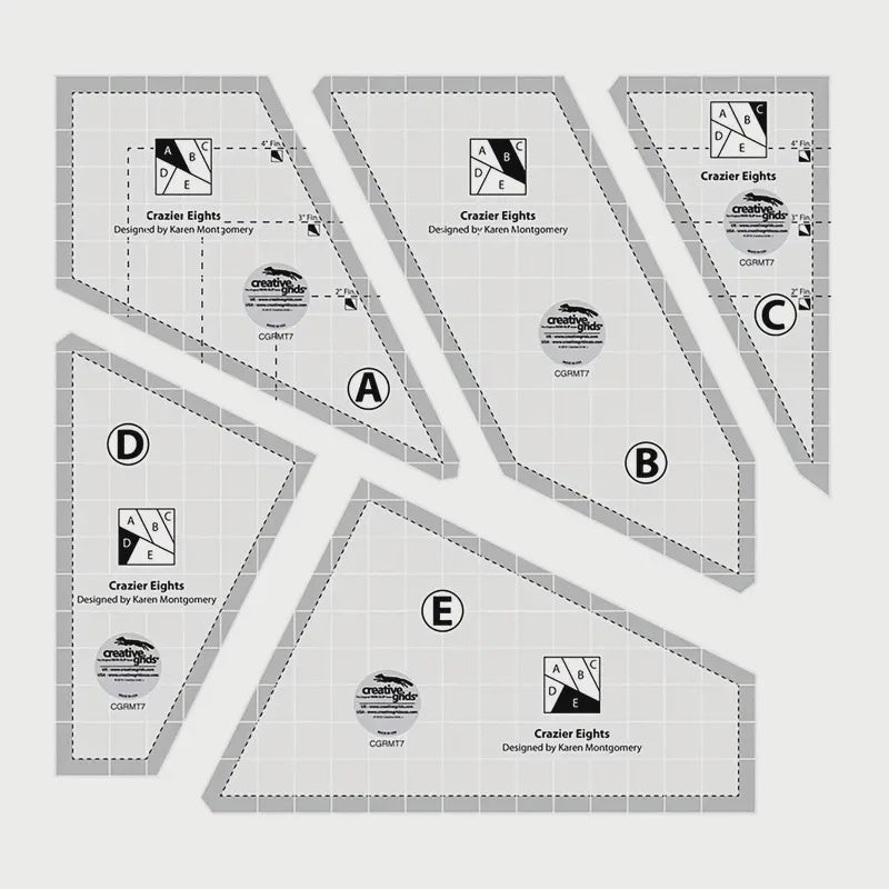 Scrap Crazy  8ths Template 5pc