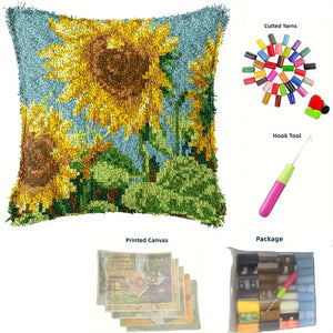 Latch Hook Pillow Kit - Sunflower