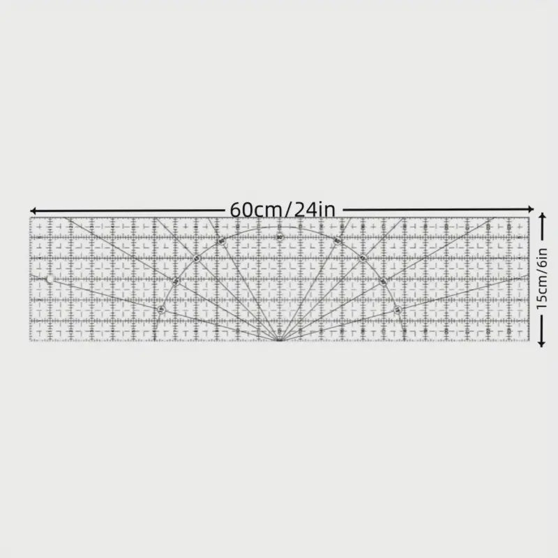 Non Slip Acrylic Ruler 6inch x 24 inch