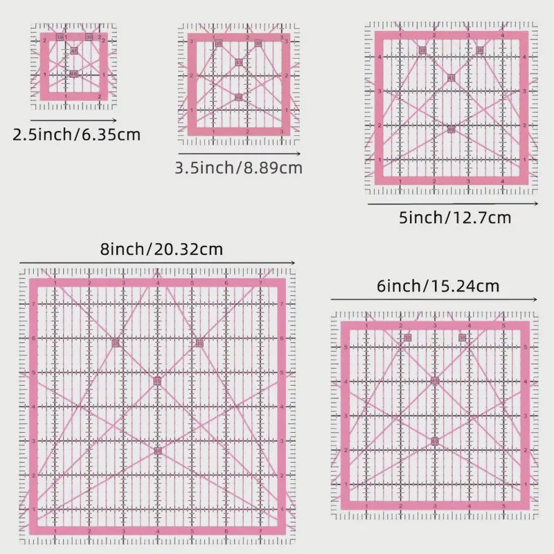 Acrylic Square Templates - Pink
