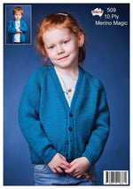 Load image into Gallery viewer, Knitting Pattern - Childs Raglan V Neck Cardi - 509
