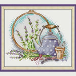 Load image into Gallery viewer, Stamped Cross Stitch Kit - Teapot Meadows 14CT
