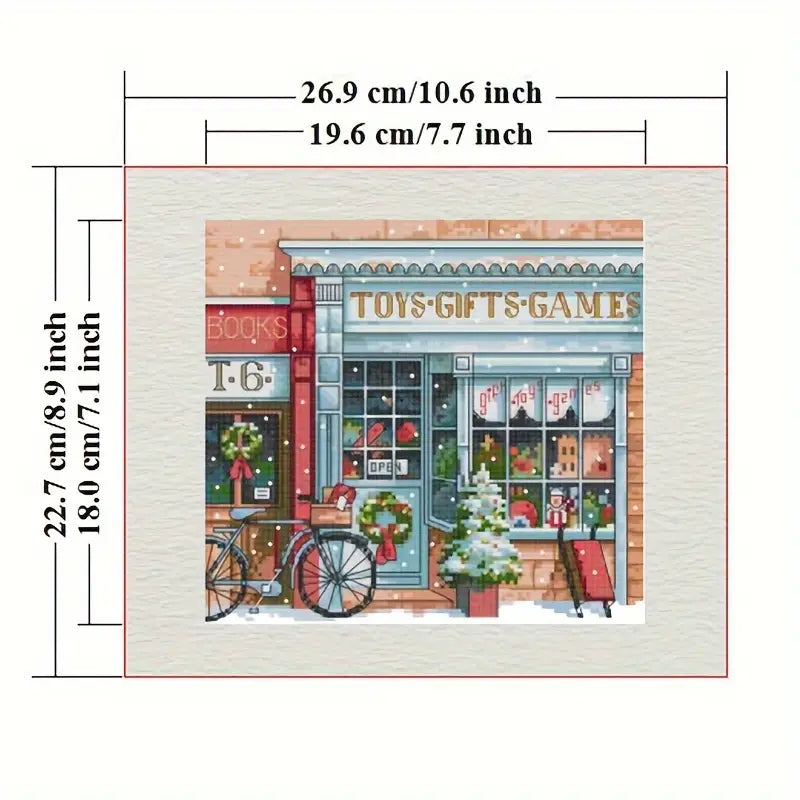 Stamped Cross Stitch Kit - Winter Shop