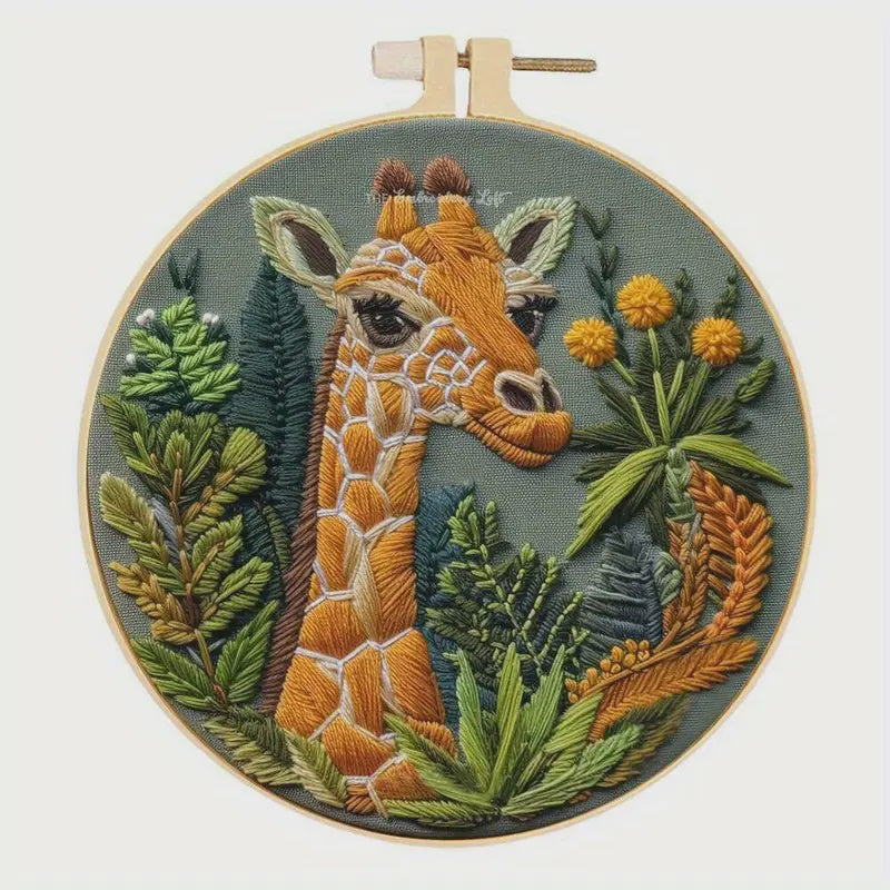 Stamped Embroidery - Giraffe