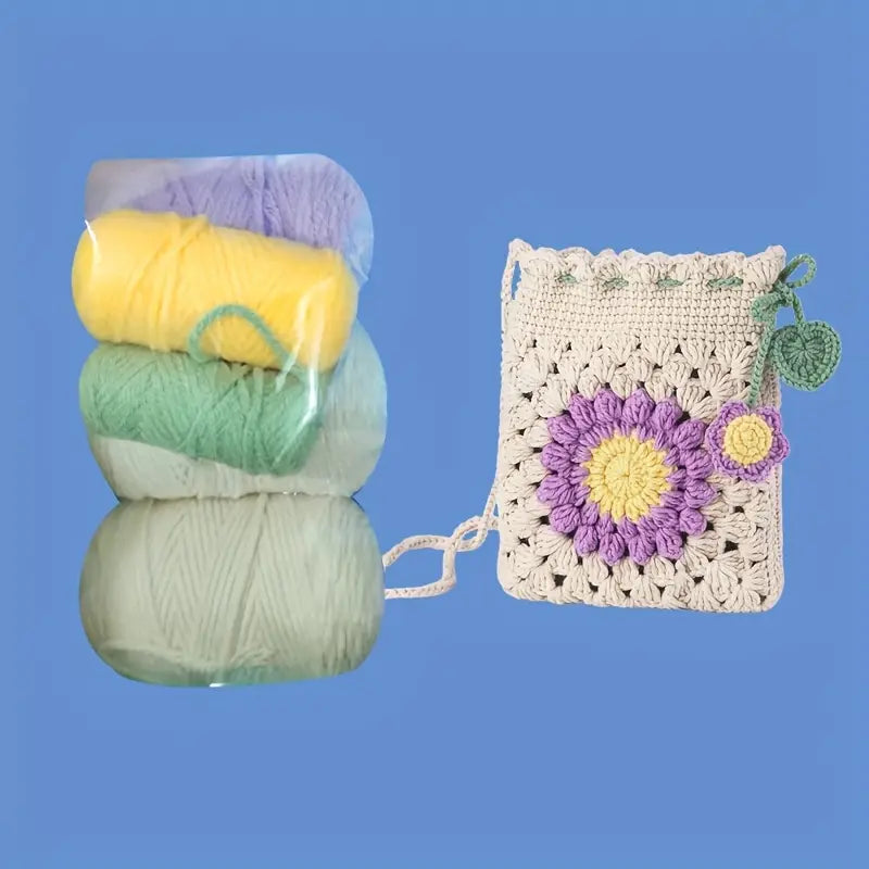 Crochet Kit -  Sunflower  Bag  Cream