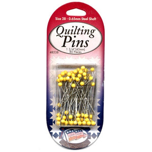 Quilters Pins Size 28 Silver Yellow