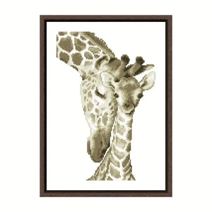 Stamped Cross Stitch Kit - Mother & Child Giraffe