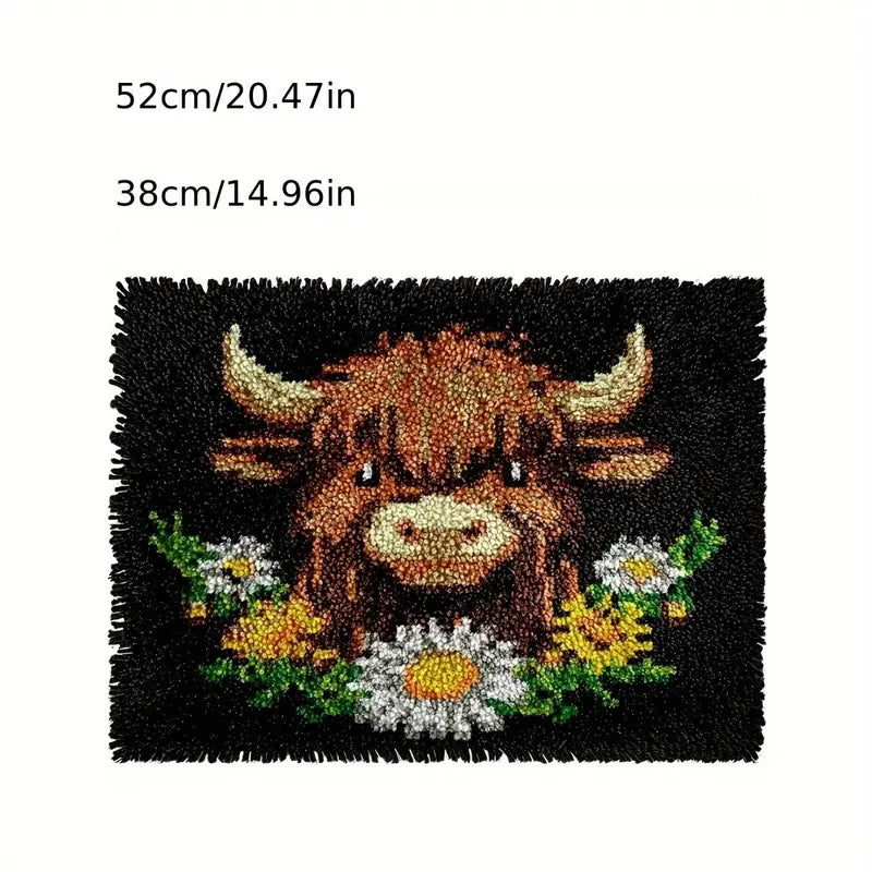 Latch Hook Rug Kit - Highland Cow