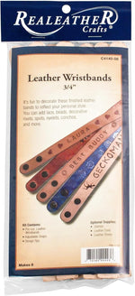 Load image into Gallery viewer, Realeather Natural Narrow Leather Wristbands 8-Pack | DIY Leather Craft Bracelets

