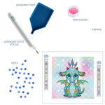 Load image into Gallery viewer, Diamond Dotz Box® Ariel The Baby Dragon Diamond Art Kit – 22cm x 22cm
