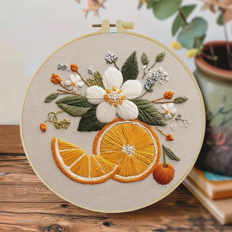 Stamped Embroidery - Orange Blossom