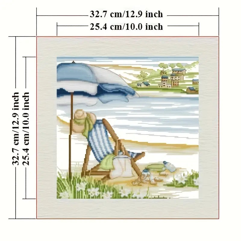 Stamped Cross Stitch Kit - Solitude by The Shore 14CT