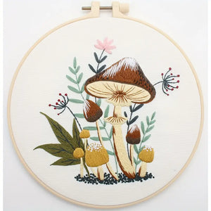 Stamped Embroidery - Mushrooms