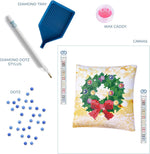 Load image into Gallery viewer, Diamond Dotz Cushion Kit® Christmas Wreath – 18cm x 18cm
