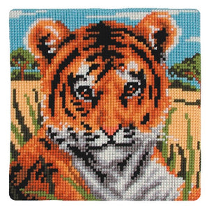 Stamped Tapestry / Cross Stitch Cushion Kit - Tiger Cub