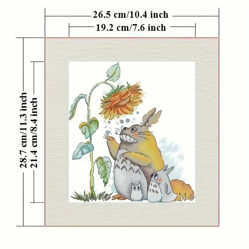 Stamped Cross Stitch Kit - Totoro's Leafy Shelter 14CT