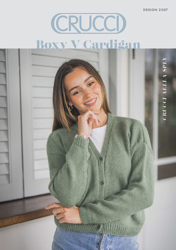 Knitting Pattern - 2307 Box V Cardigan 8Ply