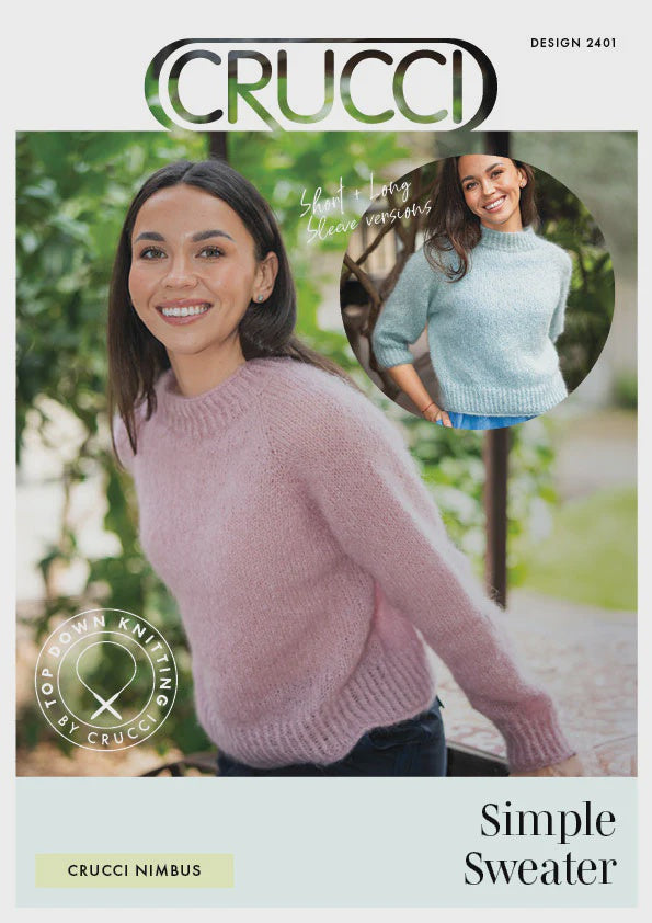 Knitting Pattern - 2401 Nimbus Simple Top Down Sweater